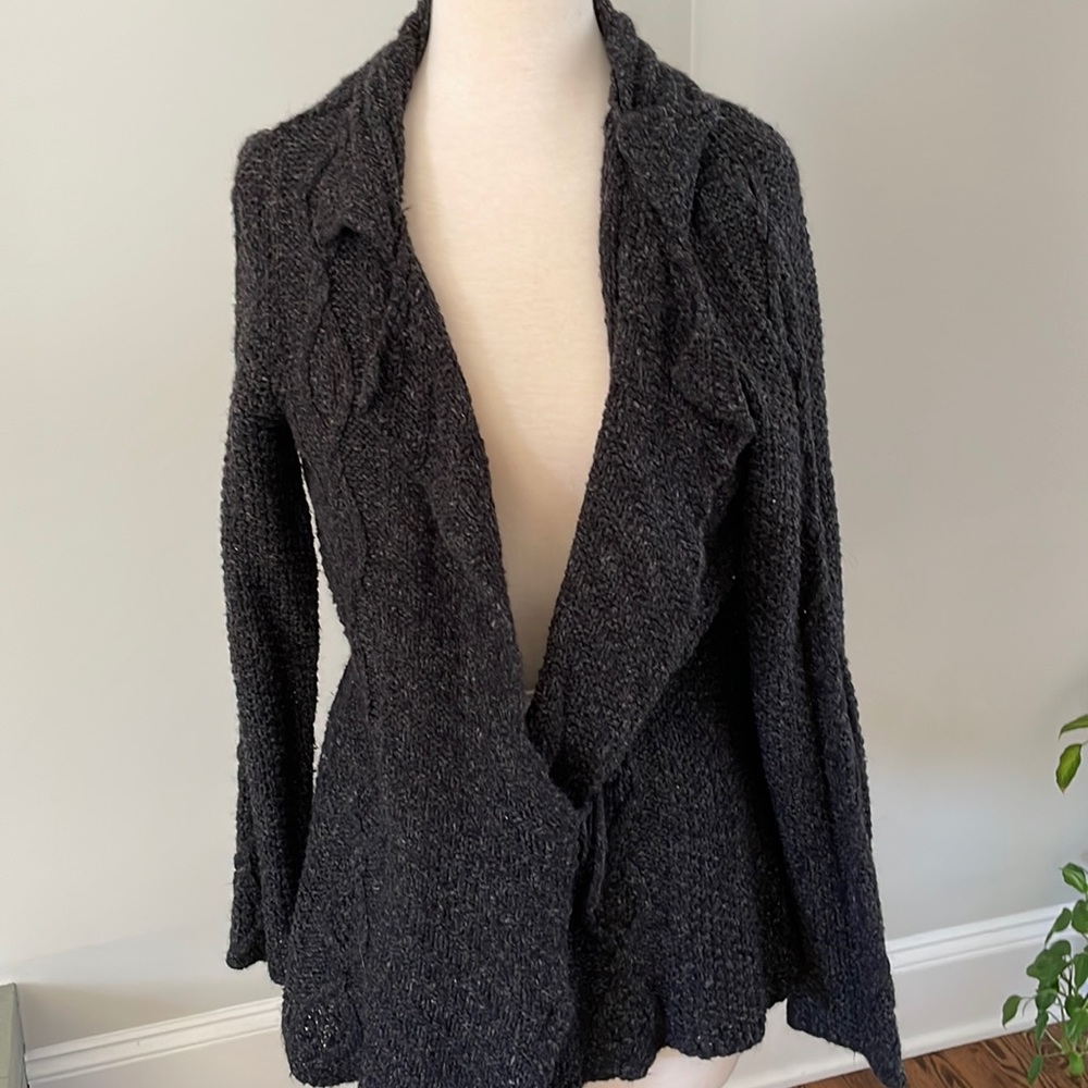 Tie cardigan sweater